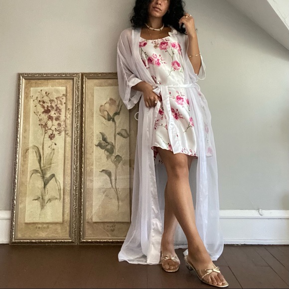 🌸 Santé Classics, Vintage Trellis of Climbing Roses Chemise - Picture 5 of 16